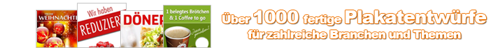 Banner, über 1000 Plakatentwürfe zu verschiedenen Branchen und Themen