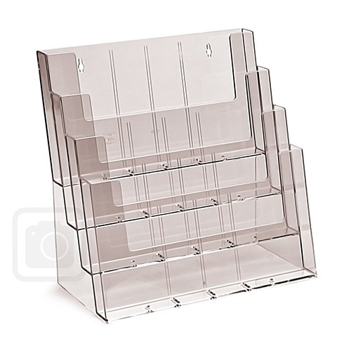 Stand-/Wandprospekthalter DIN A4/A5/lang vierstufig 4C330 (8) (vergrößert)