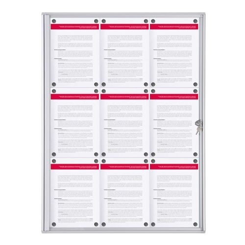 Schaukasten XS-Line 9 x DIN A4 Metallrückwand (vergrößert)