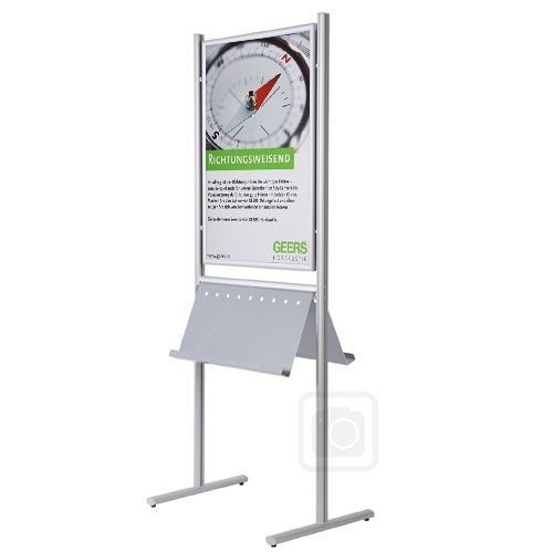 Plakatständer Infoboard DIN A1 mit Prospektablage beidseitig (vergrößert)