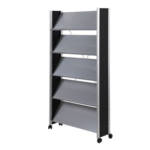 Design-Prospektregal 10 x DIN A4 (silber/schwarz) (vergrößert)