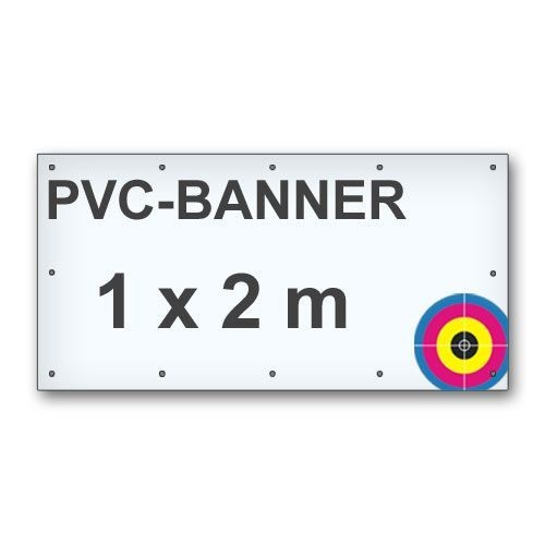 PVC-Banner mit Ösen 1x2m (Druck auf Frontlit 440g/m²) (vergrößert)