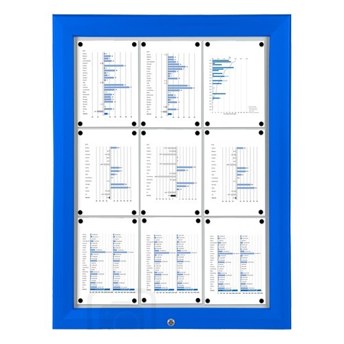 Schaukasten T-Line 9 x DIN A4 blau (vergrößert)