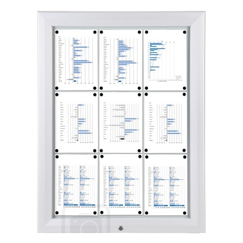 Schaukasten T-Line 9 x DIN A4 weiß (vergrößert)
