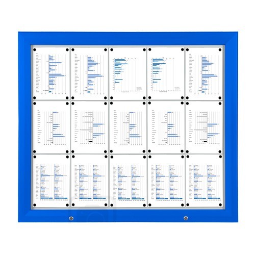 Schaukasten T-Line 15 x DIN A4 blau (vergrößert)