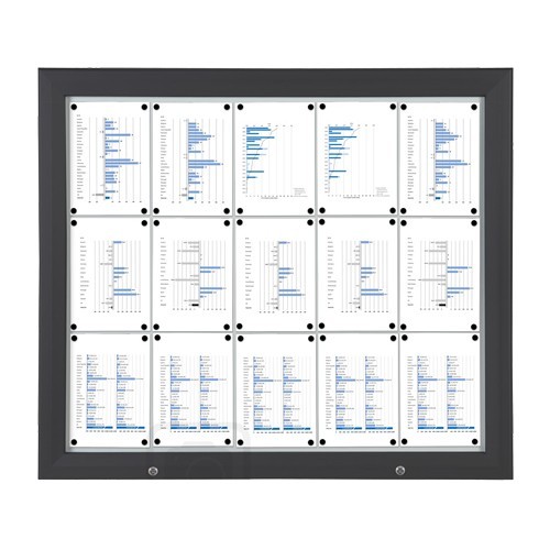 Schaukasten T-Line 15 x DIN A4 schwarz (vergrößert)