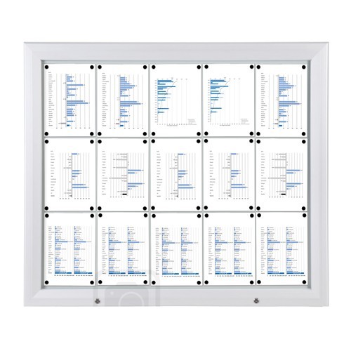 Schaukasten T-Line 15 x DIN A4 weiß (vergrößert)
