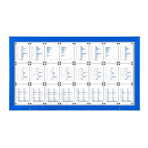Schaukasten T-Line 24 x DIN A4 blau (vergrößert)