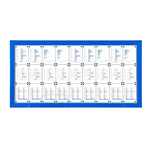 Schaukasten T-Line 27 x DIN A4 blau (vergrößert)