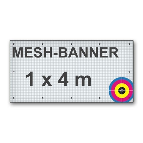 PVC-Banner mit Ösen 1x4m (Druck auf Gittergewebe 260g/m²) (vergrößert)